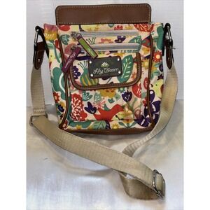 Eco-Friendly Lily Bloom Maggie Flowered Pattern Travel Bag Purse Satchel